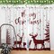 82 x 84 Inches Christmas Winter Curtain Snowflake Xmas Tree Red Check Fawn Theme Baby Bedroom Decoration Drapes 2 Panel